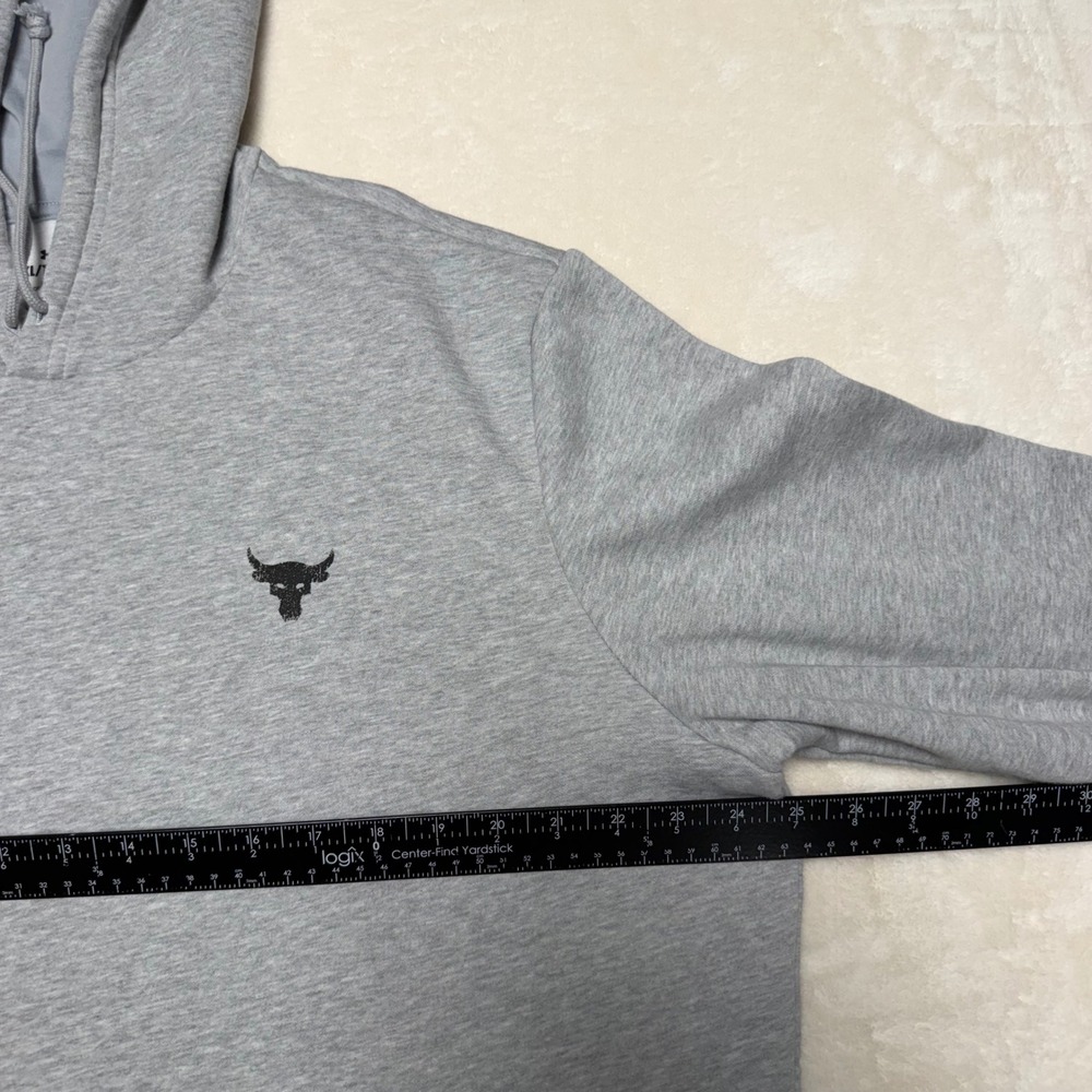 Under Armour Mens Project Rock Hoodie Size XL Gray Loose Fit Blood Sweat Respect - Picture 16 of 16